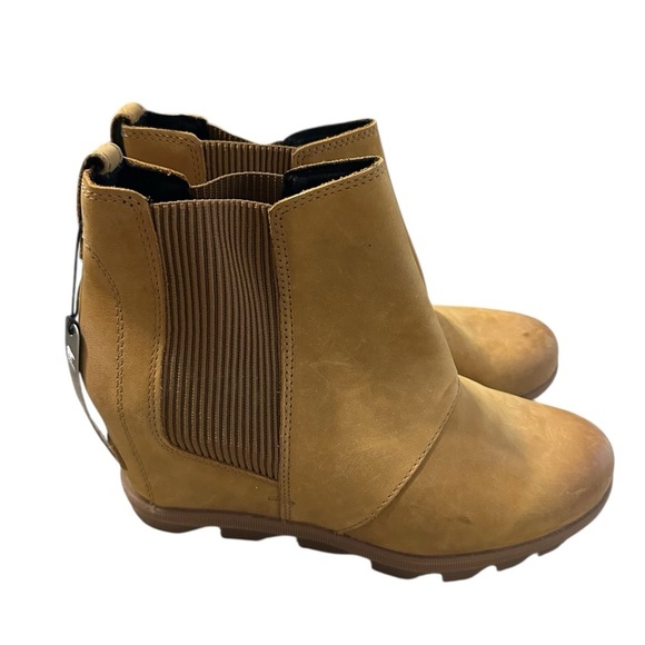 SOREL Joan of Arctic Leather Wedge Chelsea Ankle Bootie’s Size 11 Women - Picture 3 of 11